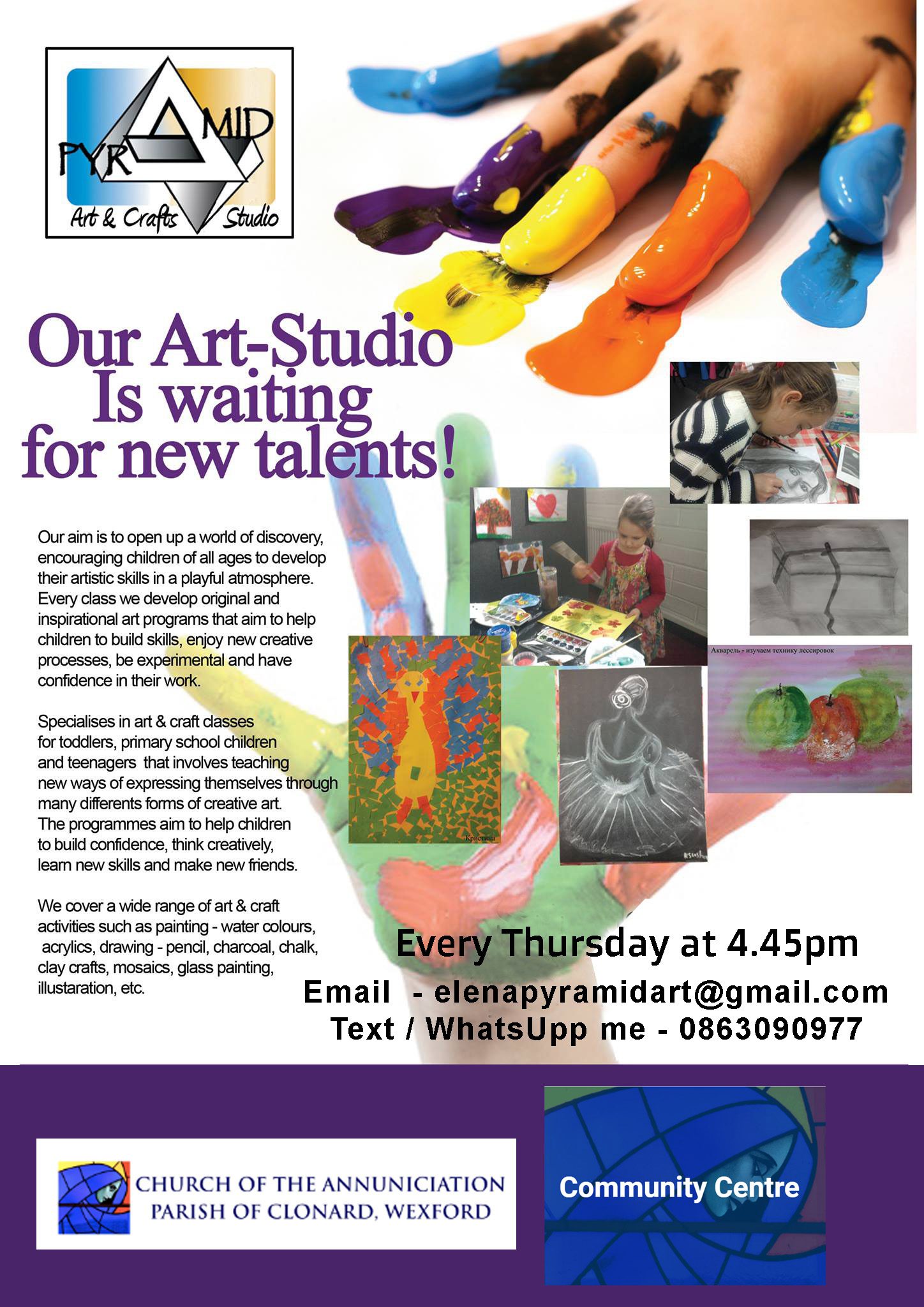 Art classes for children in Wexford and Lucan, co.Dublin
