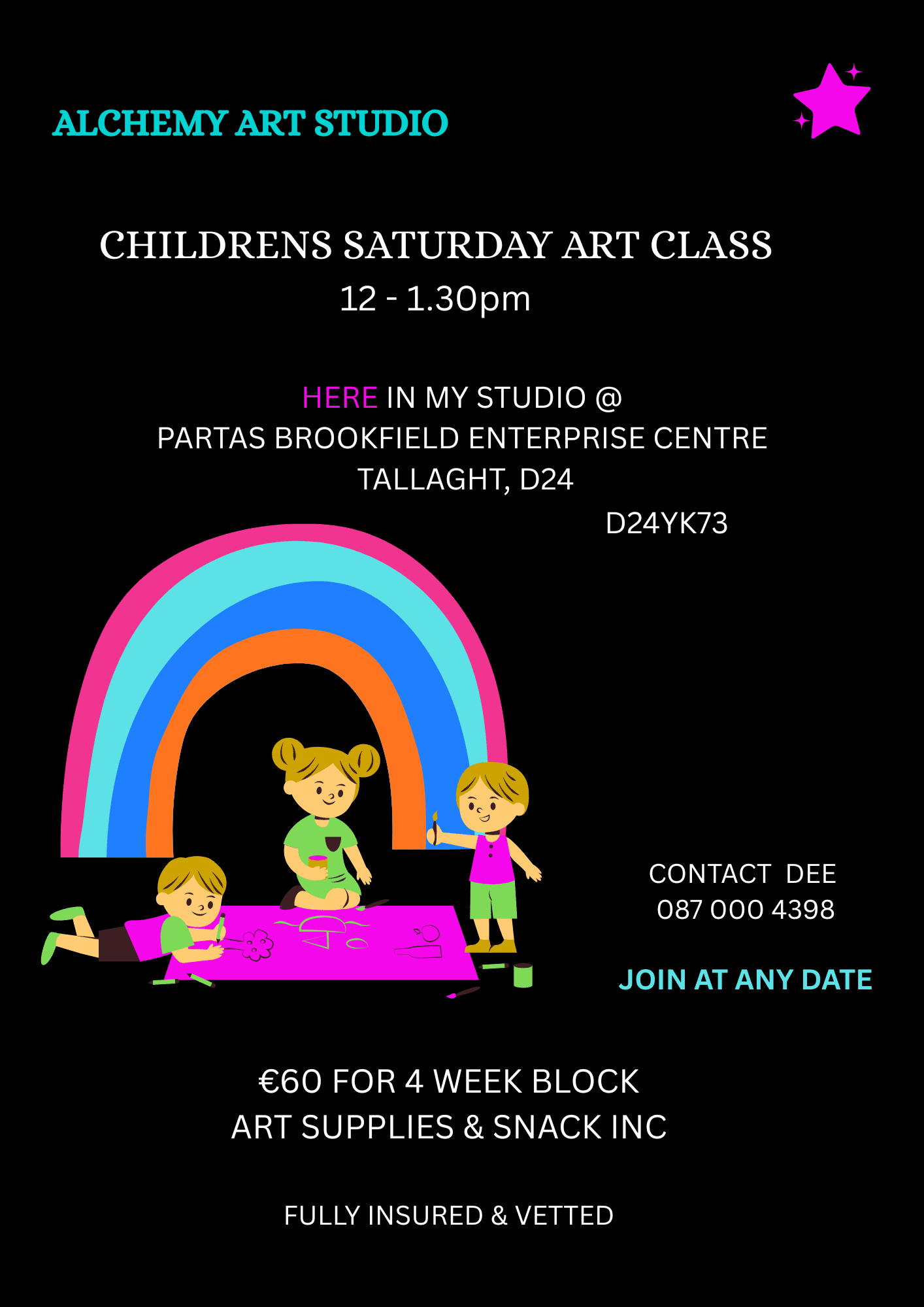CHILDRENS ART CLASS SATURDAY