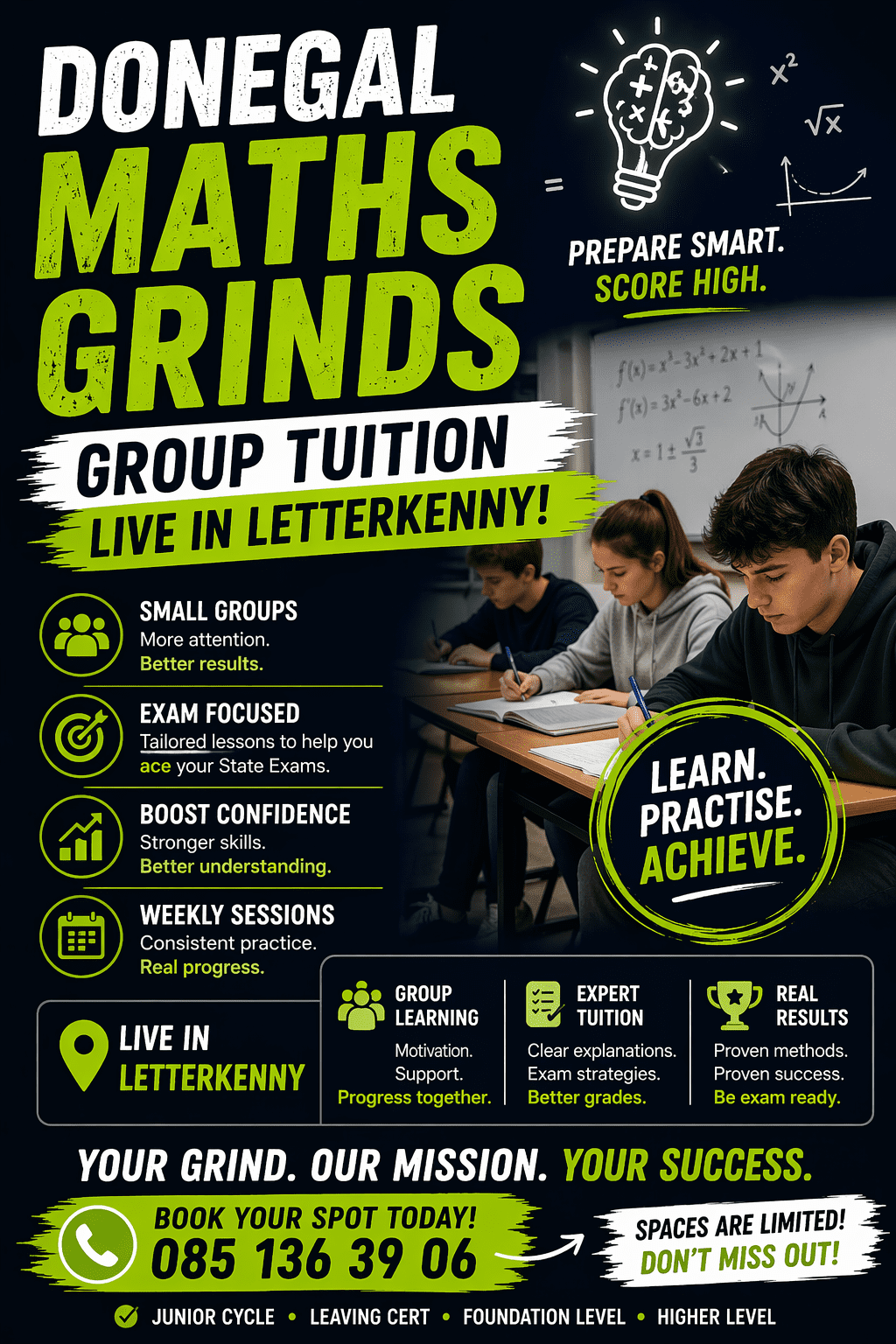 Maths Grinds Letterkenny | Leaving Cert & Junior Cert | DMG Donegal Maths Grinds